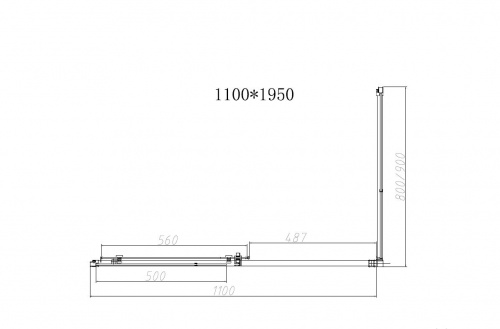 картинка Душевой уголок Slim-N VSR-4SN8011CLB, 1100*800, черный, стекло прозрачное от магазина Сантехстрой