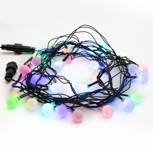 картинка Гирлянда Шарики Ø18мм,  5м,  темно-зеленый ПВХ,  30 диодов,  цвет RGB от магазина Сантехстрой