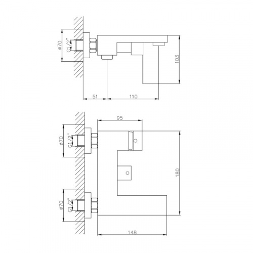 картинка Смеситель для ванны Haiba (HB60803-7) от магазина Сантехстрой