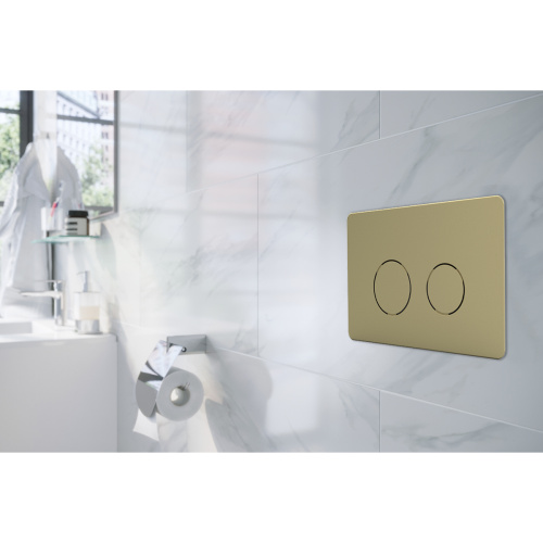 картинка Кнопка смыва AZARIO двойная, круглая, цвет золото (AZ-8200-0086/AZ-P57-0160) от магазина Сантехстрой