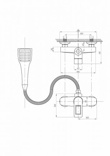 картинка Смеситель для душа FAUZT FZs-W17 тип См-ДшОНРШл Белый от магазина Сантехстрой