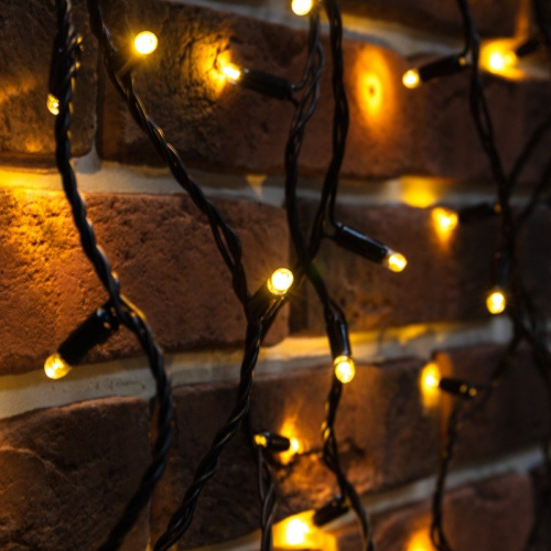 картинка Гирлянда Нить 10м,  постоянное свечение,  черный ПВХ,  230В,  цвет Тёплый белый от магазина Сантехстрой