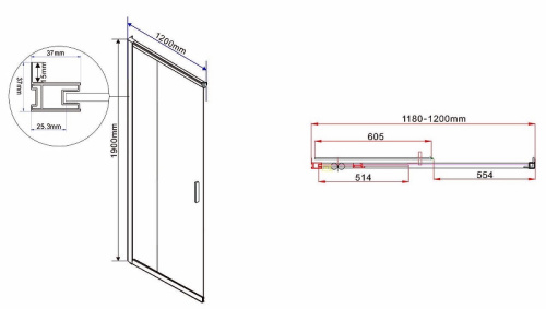 картинка Душевой уголок Vincea vss-1g9012ch от магазина Сантехстрой