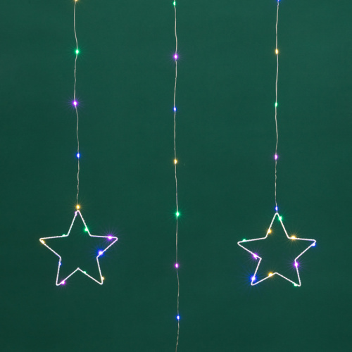 картинка Гирлянда Светодиодный занавес из росы с фигурами Звезд МУЛЬТИКОЛОР IP20 USB + пульт управления NEON-NIGHT от магазина Сантехстрой