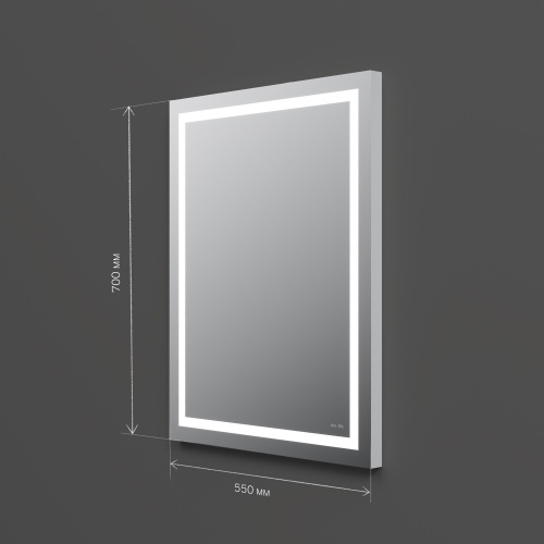 картинка M91AMOX0551WG Универсальное зеркало настенное с контурной LED-подсветкой, 55 см от магазина Сантехстрой