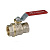 картинка Кран шаровой, R910, DADO, 3/4", ВВ, ручка-рычаг красный, никелированный от магазина Сантехстрой