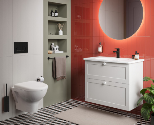 картинка Комплект Vitra: инсталляция Core 732-5800-01 + панель смыва Root R 740-2211, черный матовый + крепеж от магазина Сантехстрой