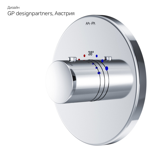 фото f8075600 like, cмеситель д/душа встраиваемый с термостатом, хром, шт.