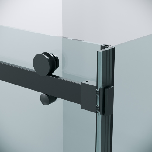 картинка Душевое ограждение Grossman Classic 100.K33.04.100.21.00-200.K33.04.90.21.00 (100х90х195) раздвижная,черный матовый,стекло прозрачное,2 места от магазина Сантехстрой