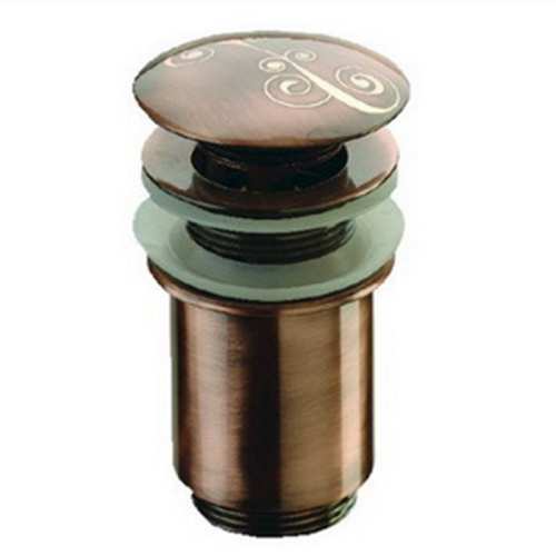картинка Daniel Revival Decora Донный клапан для раковины с переливом, автомат, медь/декор медь от магазина Сантехстрой