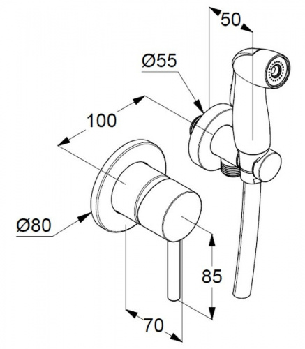 картинка Гигиенический душ со смесителем Kludi Bozz 389990576 Хром от магазина Сантехстрой