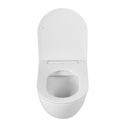 картинка Унитаз подвесной безободковый с сиденьем BelBagno SFERA-R BB046CHR/SC от магазина Сантехстрой