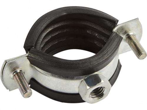 картинка Хомут метал.трубный с резин.профилем и гайкой 1 1/4quot; (40-45) от магазина Сантехстрой