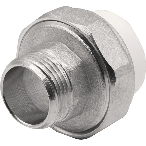 картинка Муфта THERMOLIGHT комбинированная разъемная PP-R НР 25х3/4quot; белый (10/160) от магазина Сантехстрой