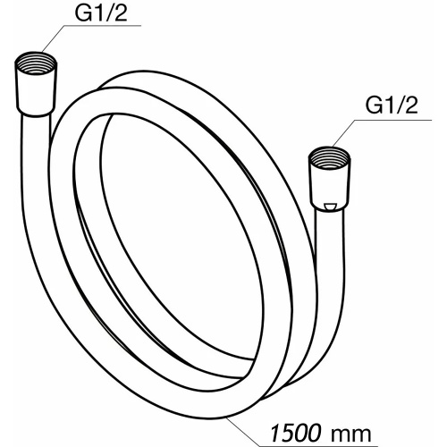 картинка Шланг для душа Azario ПВХ 1,50 м. упаковка блистер, хром матовый (AZ-SW-PVC-1,5-BL) от магазина Сантехстрой