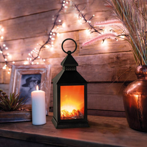 картинка Светодиодный камин Волшебный фонарь с эффектом живого огня 11х11х24,5 см,  батарейки 3хАА (не в комплекте) от магазина Сантехстрой