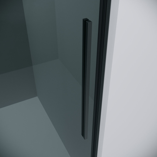 картинка Душевая перегородка 200.K33.01.80.21.10 Galaxy (80*195) черный матовый, стекло тонированное, 1 место от магазина Сантехстрой