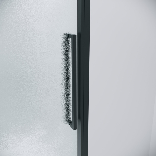 картинка Дверь в нишу 100.K33.02.100.21.02 Cosmo (100*195) черный матовый, стекло шиншилла, 1 место от магазина Сантехстрой