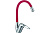 картинка смеситель для кухни d-lin с гибким силиконовым изливом, красный d150628-4c