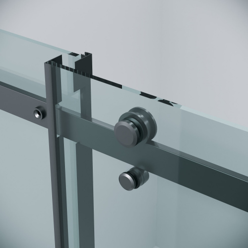 картинка Душевая перегородка 200.K33.04.90.21.00 Classic (90*195) черный матовый, стекло прозрачное, 1 место от магазина Сантехстрой