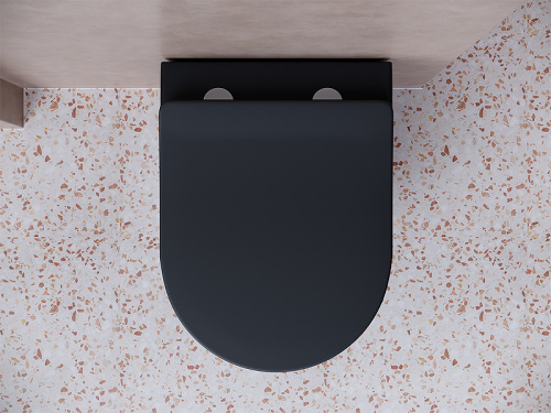 картинка Унитаз Ceramica Nova Balearica CN6000MB подвесной Черный матовый с сиденьем Микролифт от магазина Сантехстрой