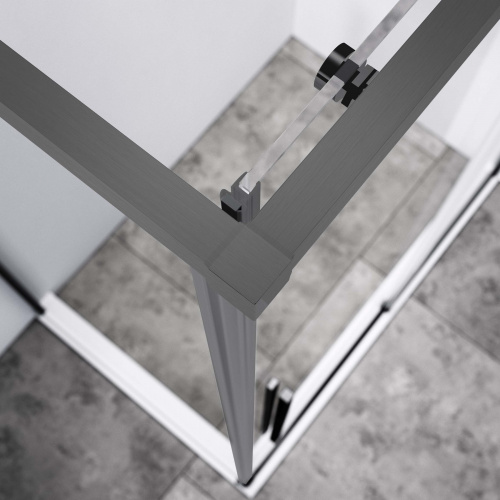 картинка Душевой уголок Slim-N VSR-4SN9013CLGM, 1300*900, вороненая сталь, стекло прозрачное от магазина Сантехстрой