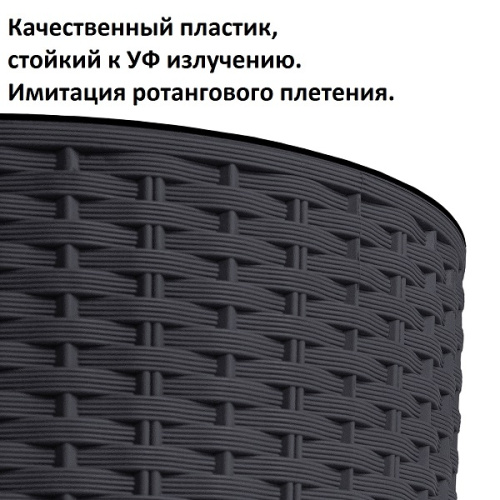 картинка Кашпо для цветов Prosperplast Rato Round 15,3+15л, антрацит от магазина Сантехстрой