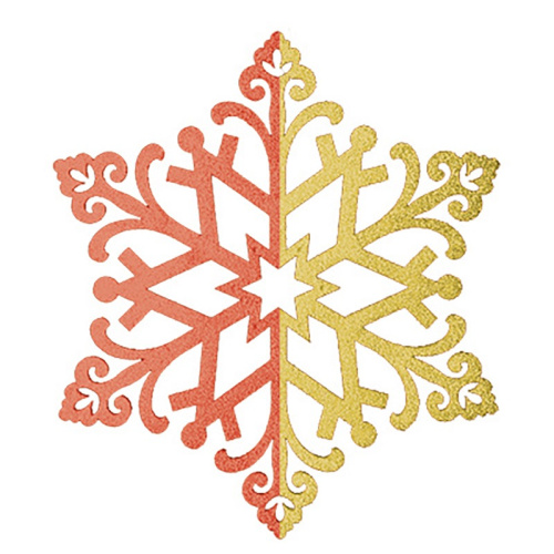 картинка Елочная фигура Снежинка сказочная 40 см,  цвет красный/золотой от магазина Сантехстрой