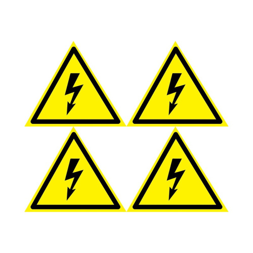 картинка Наклейка знак электробезопасности «Опасность поражения электротоком» 130х130х130 мм REXANT 5шт. от магазина Сантехстрой