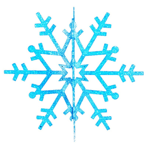 картинка Елочная фигура Снежинка резная 3D,  61 см,  цвет синий от магазина Сантехстрой