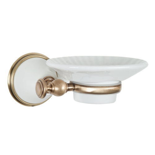 картинка TW Harmony 106, подвесная мыльница, керамическая (белый), цвет держателя:  белый/бронза от магазина Сантехстрой