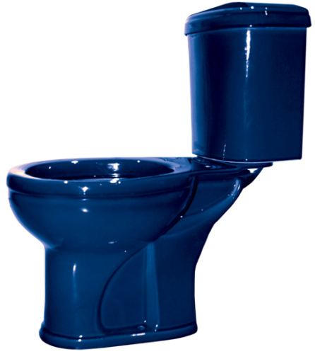 картинка Унитаз-компакт Оскольская керамика "Дора" Стандарт 47355130402 синий, нижний подвод воды, горизонтальный выпуск от магазина Сантехстрой