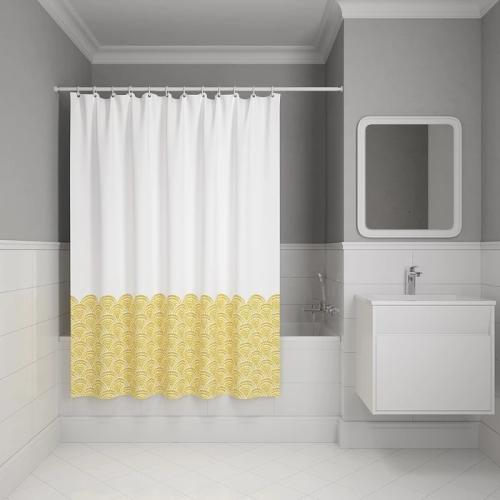 картинка Штора для ванной, 200x180 см, Полиэстер, желтый, IDDIS (BW02P18i11) от магазина Сантехстрой