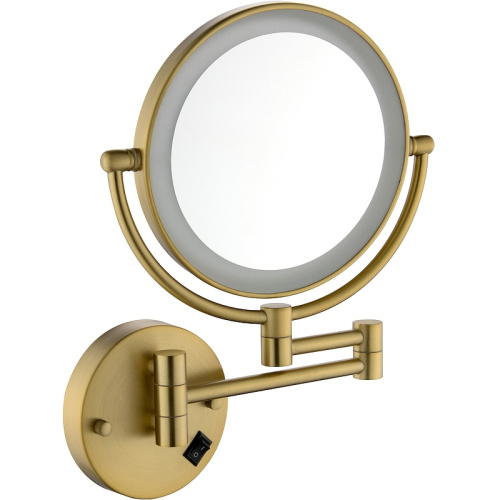 картинка Косметическое зеркало Timo Saona 13376/17 с увеличением с подсветкой Золото матовое от магазина Сантехстрой