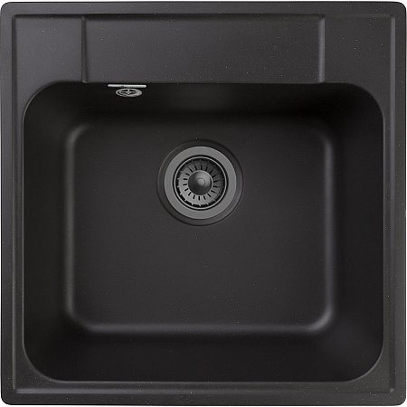 картинка Мойка кухонная GranFest QUARZ  GF-Z48 1-чаш. 480*480 (черный) от магазина Сантехстрой