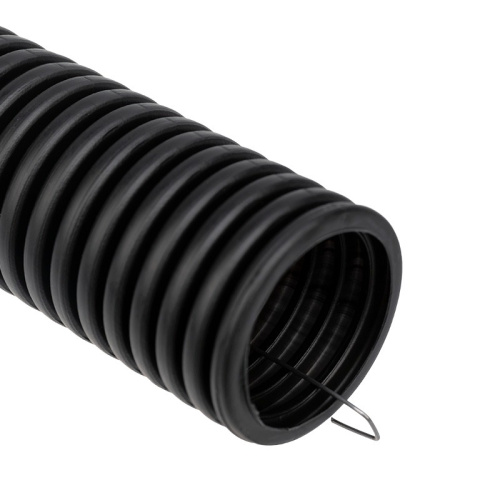 картинка Труба гофрированная из ПНД,  с зондом,  черная,  Ø40 мм REXANT от магазина Сантехстрой
