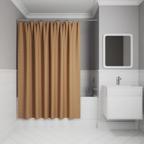 картинка Штора для ванной IDDIS Base 200x240 см, Полиэстер, коричневый (BG04P24i11) от магазина Сантехстрой