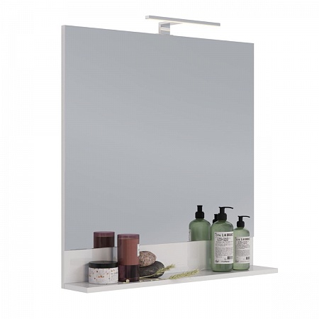 картинка Зеркало Lemark ROMANCE 80см с полкой, цвет: Белый глянец от магазина Сантехстрой