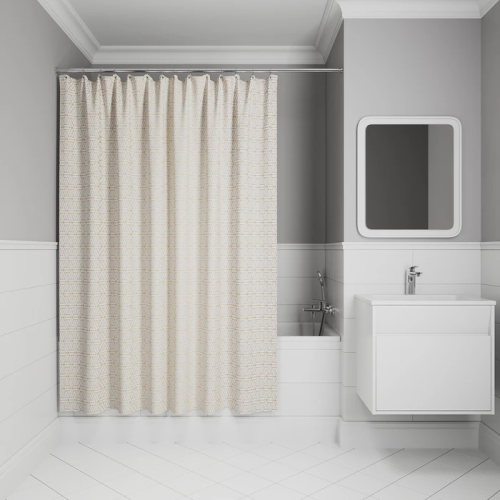 картинка Штора для ванной IDDIS Base 200x240 см, Полиэстер, белый (BG03P24i11) от магазина Сантехстрой