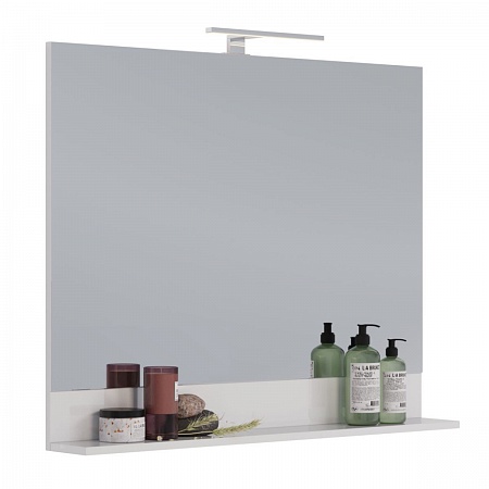 картинка Зеркало Lemark ROMANCE 100см с полкой, цвет: Белый глянец от магазина Сантехстрой