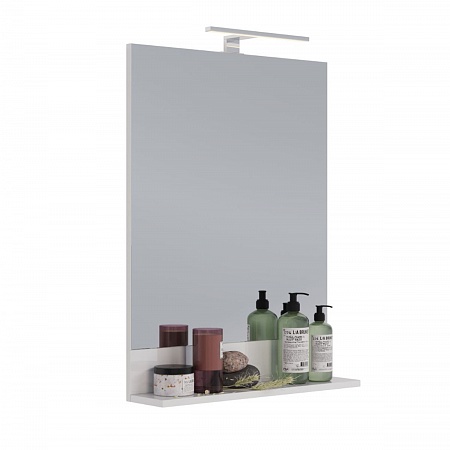 картинка Зеркало Lemark ROMANCE 60см с полкой, цвет: Белый глянец от магазина Сантехстрой