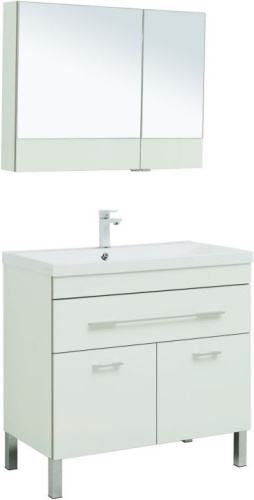 картинка Комплект мебели для ванной Aquanet Верона 90 белый (напольный 1 ящик 2 дверцы) от магазина Сантехстрой
