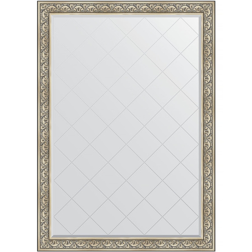 картинка Зеркало Evoform Exclusive-G 190х135 BY 4510 с гравировкой в багетной раме - Барокко серебро 106 мм от магазина Сантехстрой