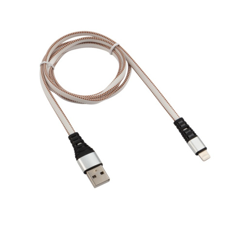 картинка Кабель REXANT USB-Lightning 2.4 A,  1 м,  белая нейлоновая оплетка от магазина Сантехстрой