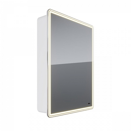 картинка Шкаф зеркальный Lemark ELEMENT 60х80см 1 дв, петли справа, с подсветкой, с розеткой, Белый глянец от магазина Сантехстрой