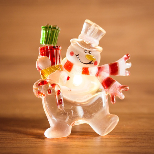 картинка Снеговик с подарком RGB на присоске от магазина Сантехстрой