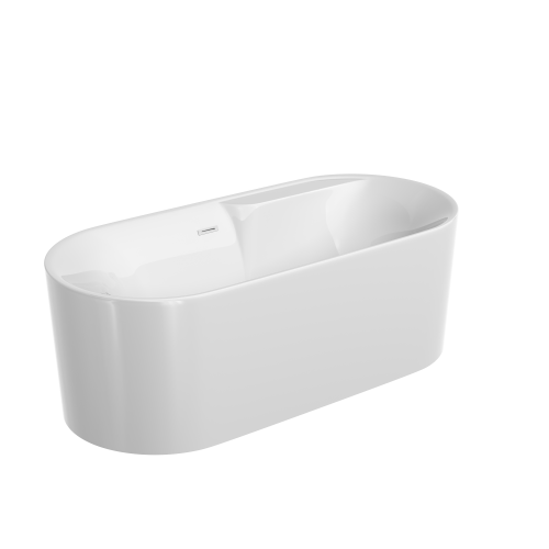 картинка FB16 Ванна акриловая отдельностоящая 1700*800*600мм бел. слив-перелив в комплекте, хром от магазина Сантехстрой