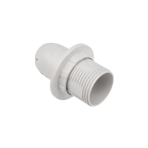 картинка Патрон пластиковый термостойкий с кольцом Е14 белый c этикеткой REXANT от магазина Сантехстрой