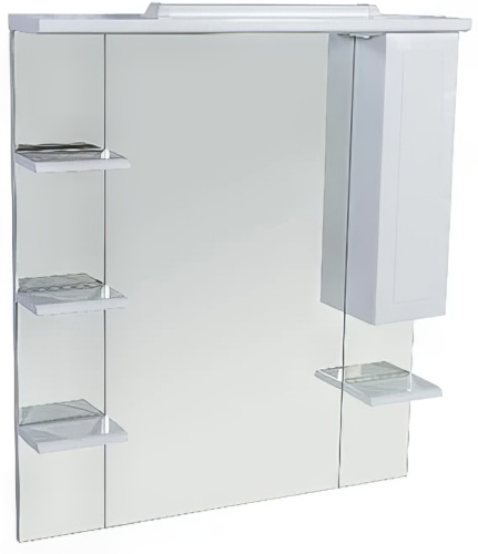 картинка Зеркало RUSH со шкафчиком и полками FIJI 105 Белый глянец (FIM180105W) от магазина Сантехстрой