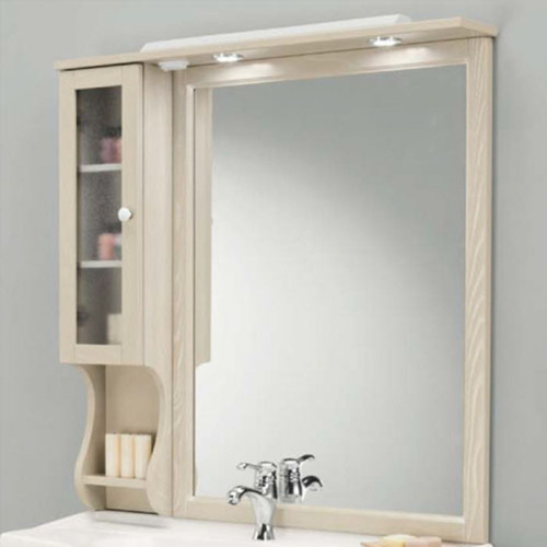 картинка EBAN Arianna/Eleonora/Federica Зеркало в раме со шкафчиком левым без ручек SX 102*104h, цвет pergamon (НЕ производится!) от магазина Сантехстрой